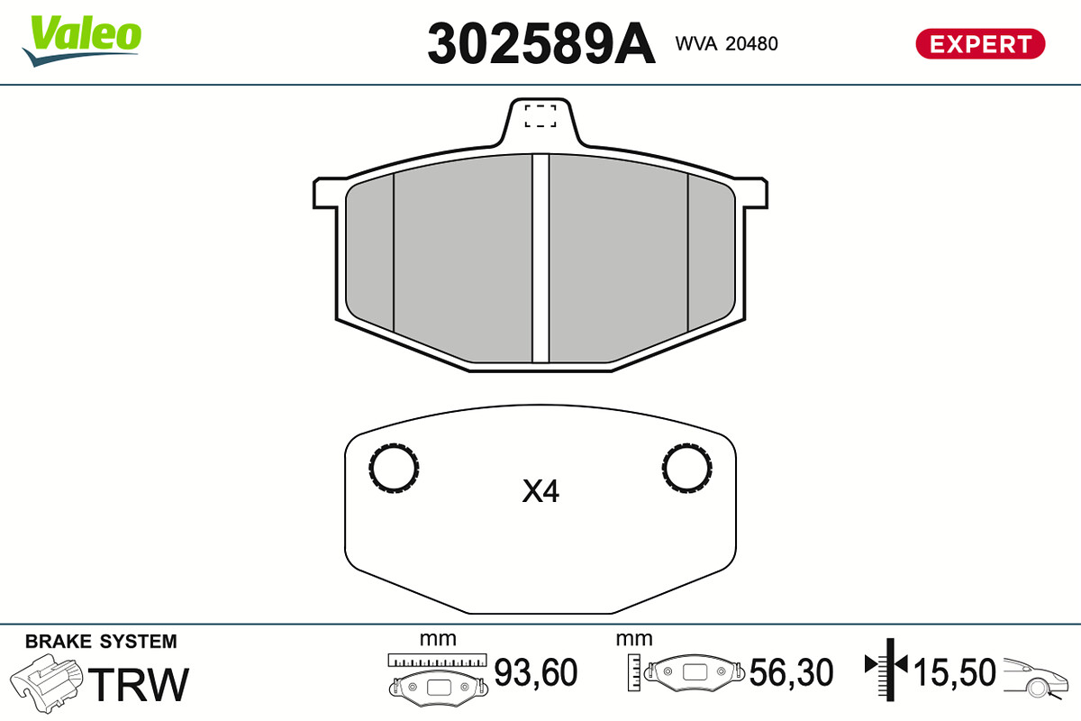 Pastiglie freno VALEO 302589A
